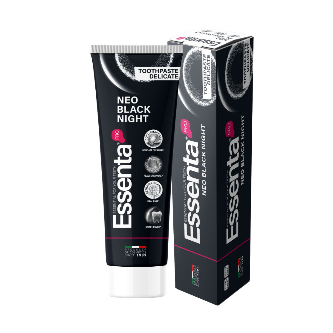 Зубна паста Essenta Pro Neo Black Night, 75 мл